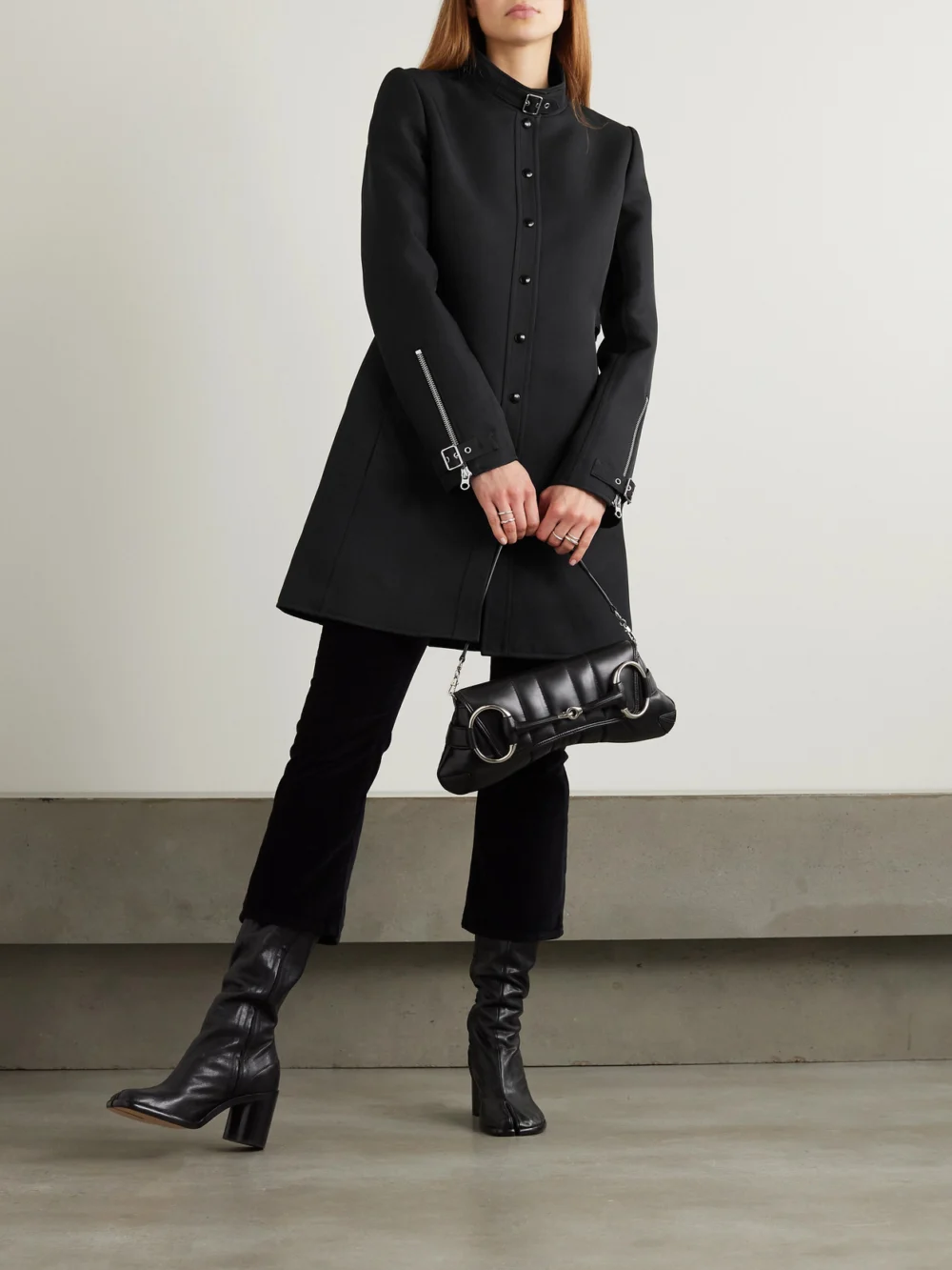 Courrèges Twill Coat, worn by a model