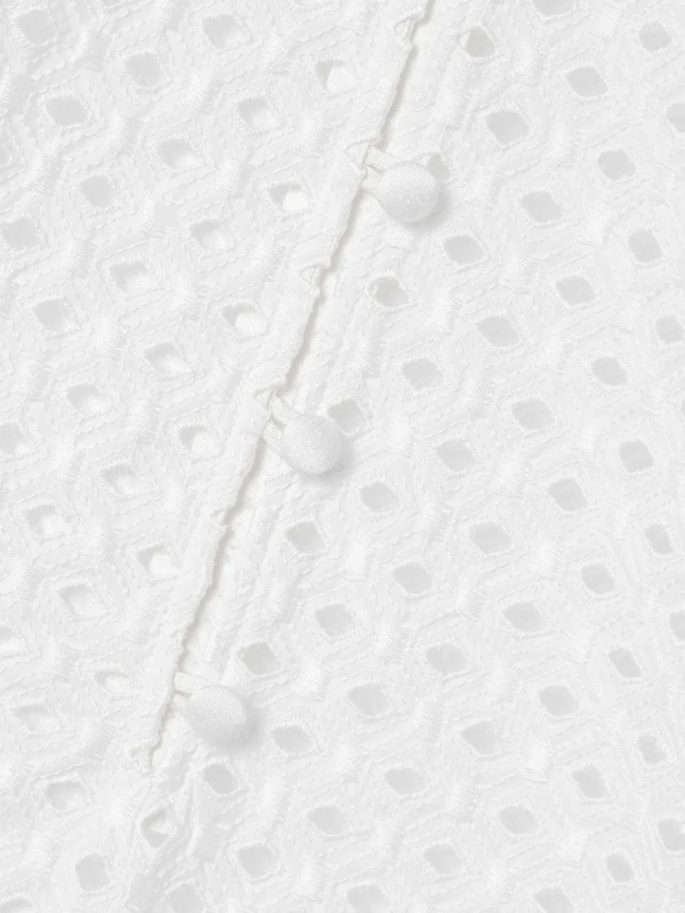Close-up detail of the Cristiano Marcheli Jane Broderie Anglaise Cotton Midi Dress