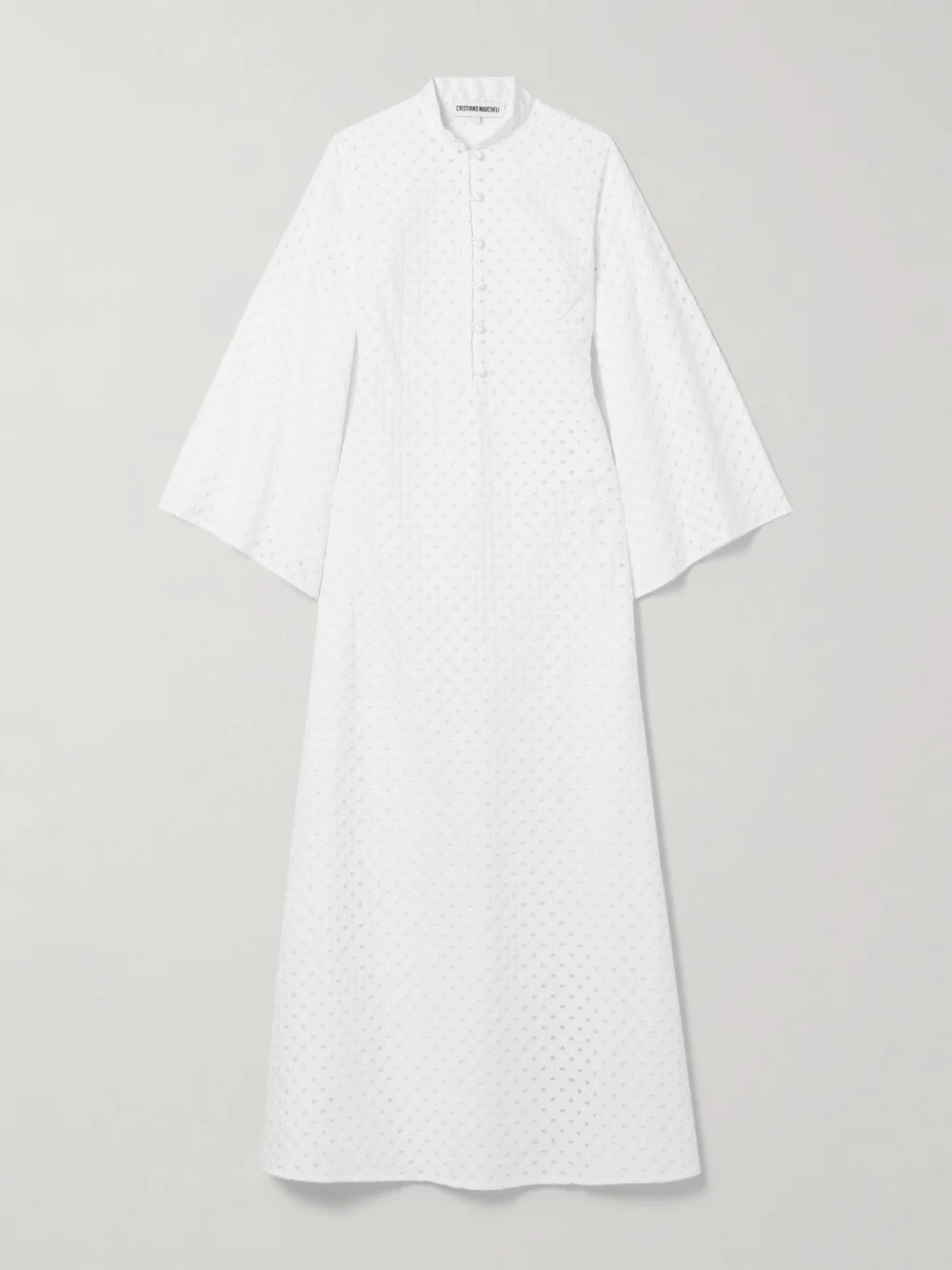 Cristiano Marcheli Jane Broderie Anglaise Cotton Midi Dress in white