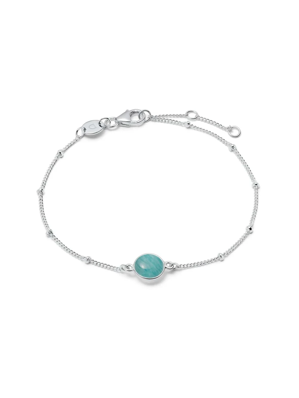 Daisy London Amazonite Healing Stone Bobble Bracelet Sterling Silver