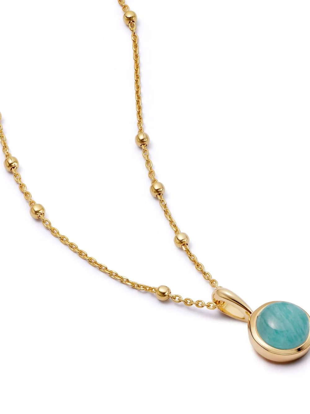 Daisy London Amazonite Healing Stone Necklace 18ct Gold Plate