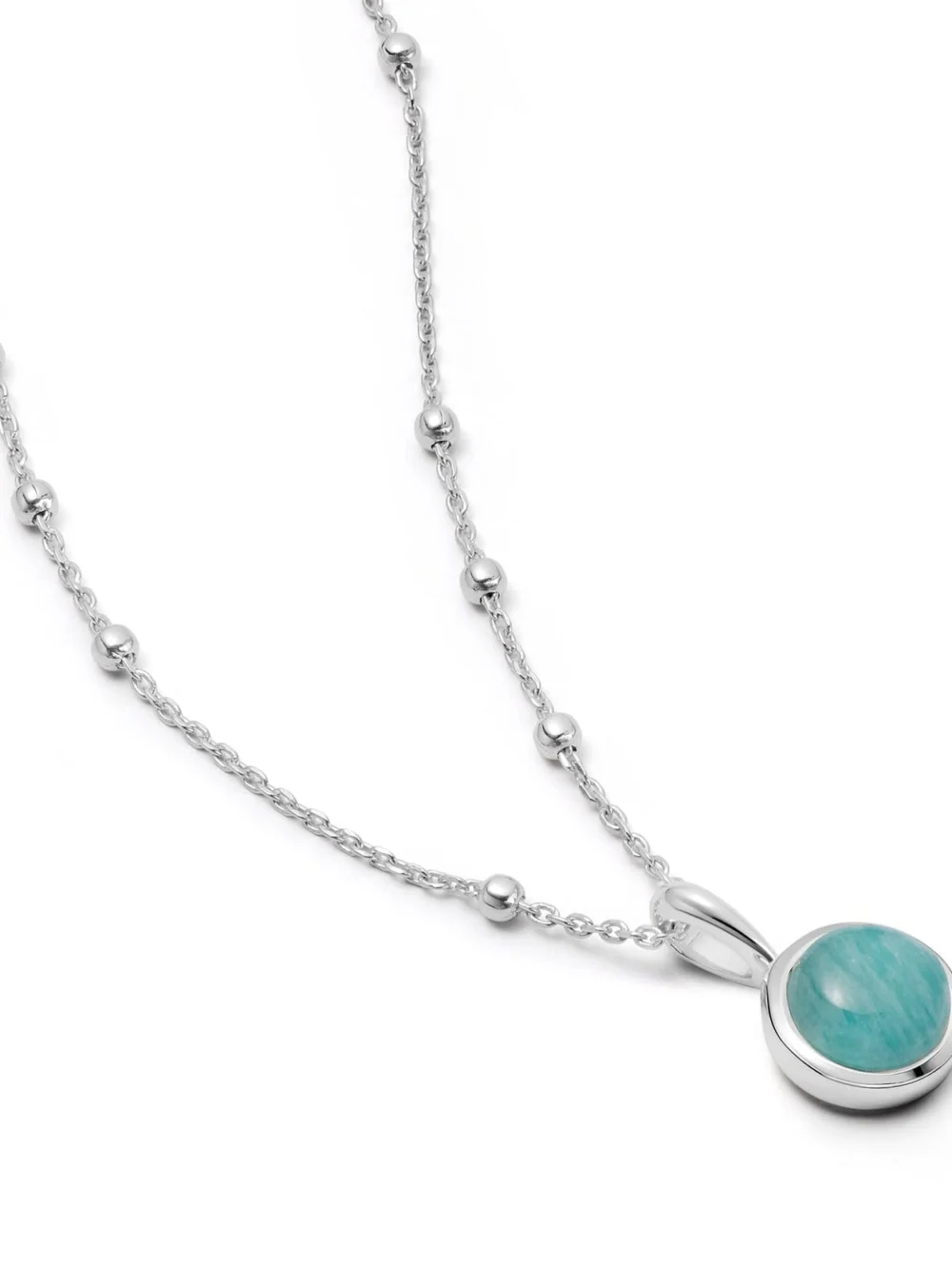 Daisy London Amazonite Healing Stone Necklace Sterling Silver