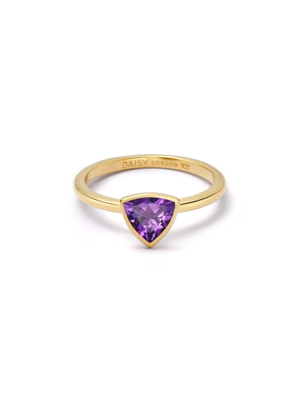 Daisy London Amethyst February Birthstone Ring 18ct Gold Plate