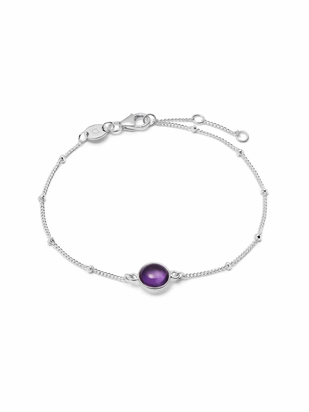Daisy London Amethyst Healing Stone Bobble Bracelet Sterling Silver