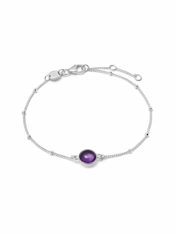 Daisy London Amethyst Healing Stone Bobble Bracelet Sterling Silver