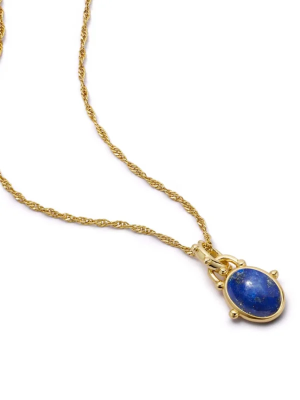 Daisy London Amulet Lapis Necklace 18ct Gold Plate