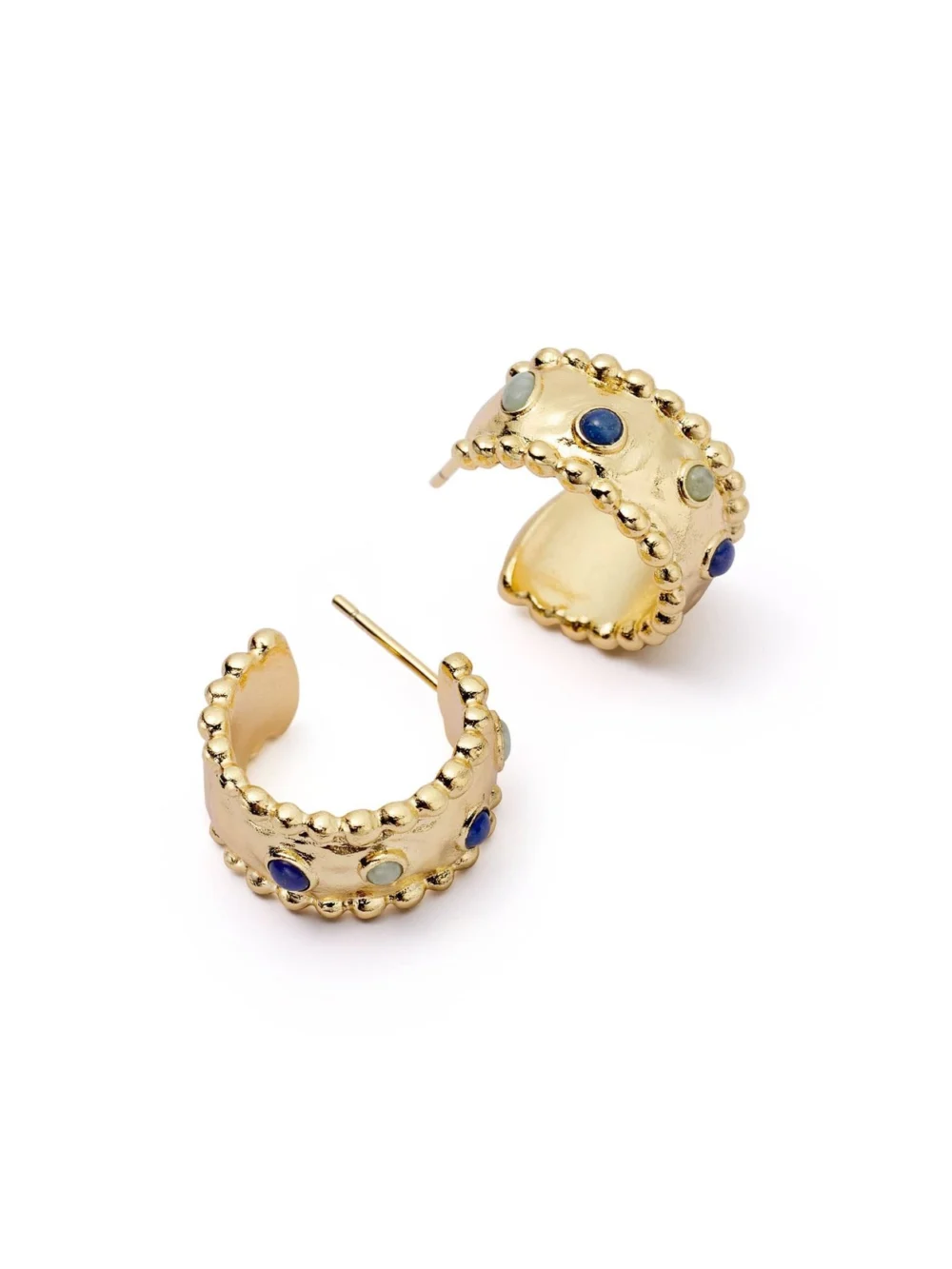 Daisy London Amulet Stone Hoop Earrings 18ct Gold Plate