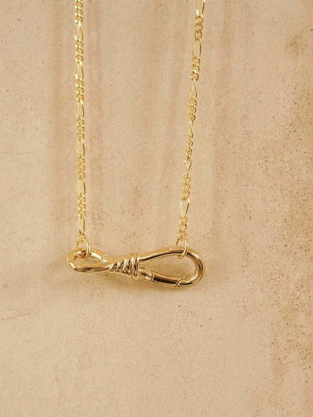 Daisy London Apollo Carabiner Chain Necklace 18ct Gold Plate, view 3