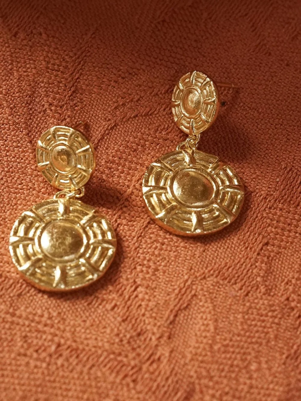 Daisy London Apollo Double Drop Earrings 18ct Gold Plate, view 5