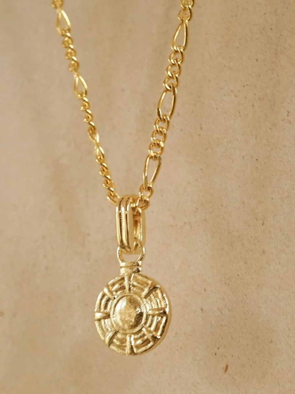 Daisy London Apollo Earrings & Pendant Necklace Layering Set 18ct Gold Plate, view 5