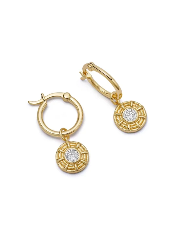Daisy London Apollo Sparkle Drop Earrings 18ct Gold Plate