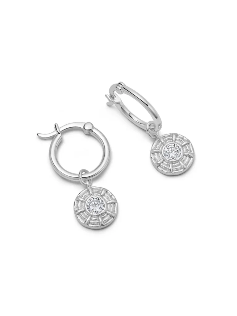 Daisy London Apollo Sparkle Drop Earrings Sterling Silver