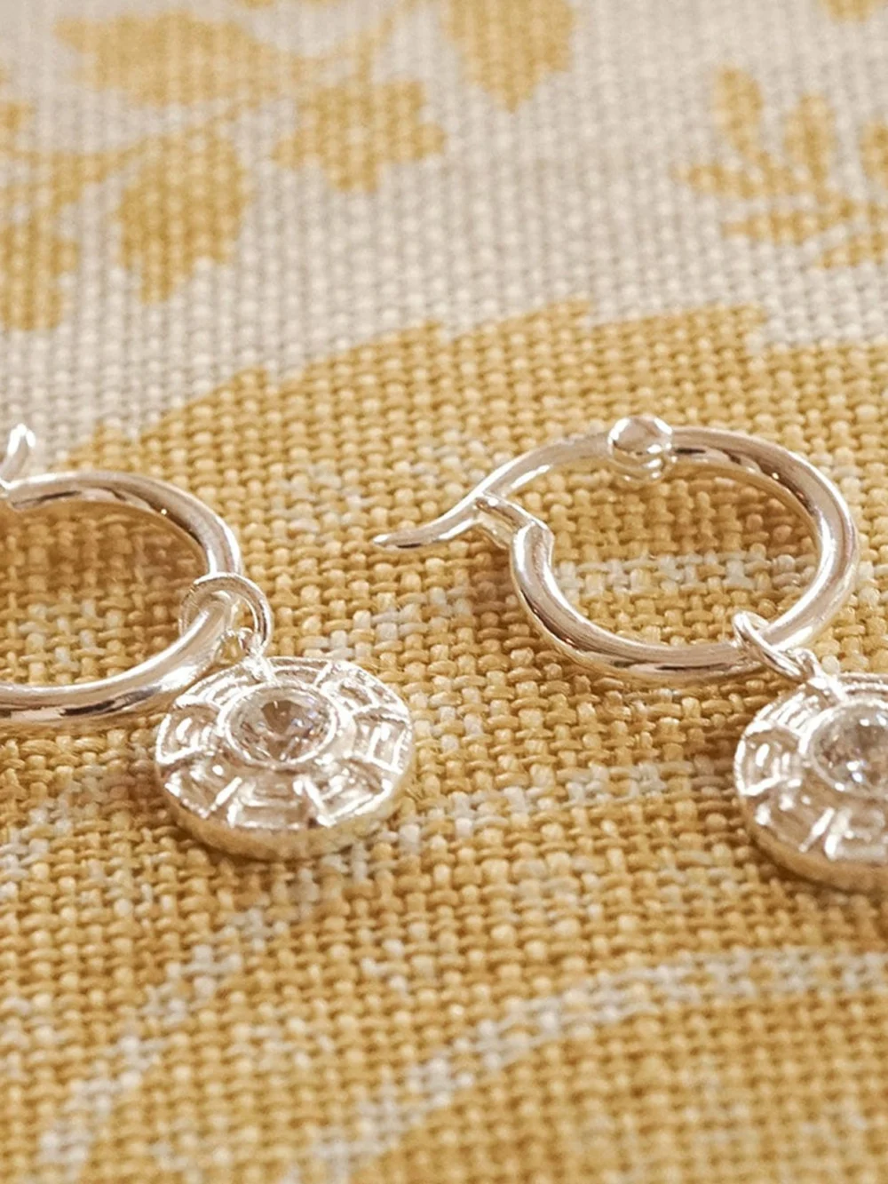 Daisy London Apollo Sparkle Drop Earrings Sterling Silver, view 5