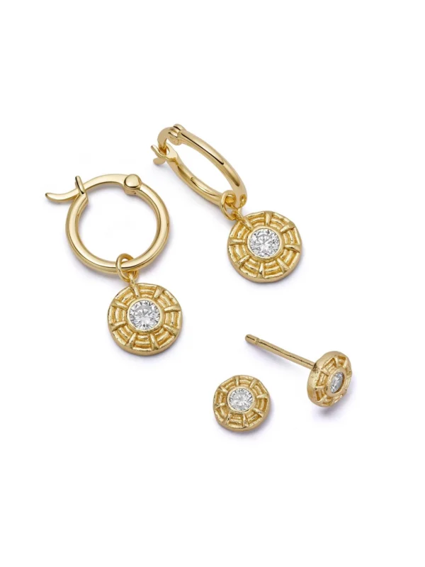 Daisy London Apollo Sparkle Earring Stack 18ct Gold Plate
