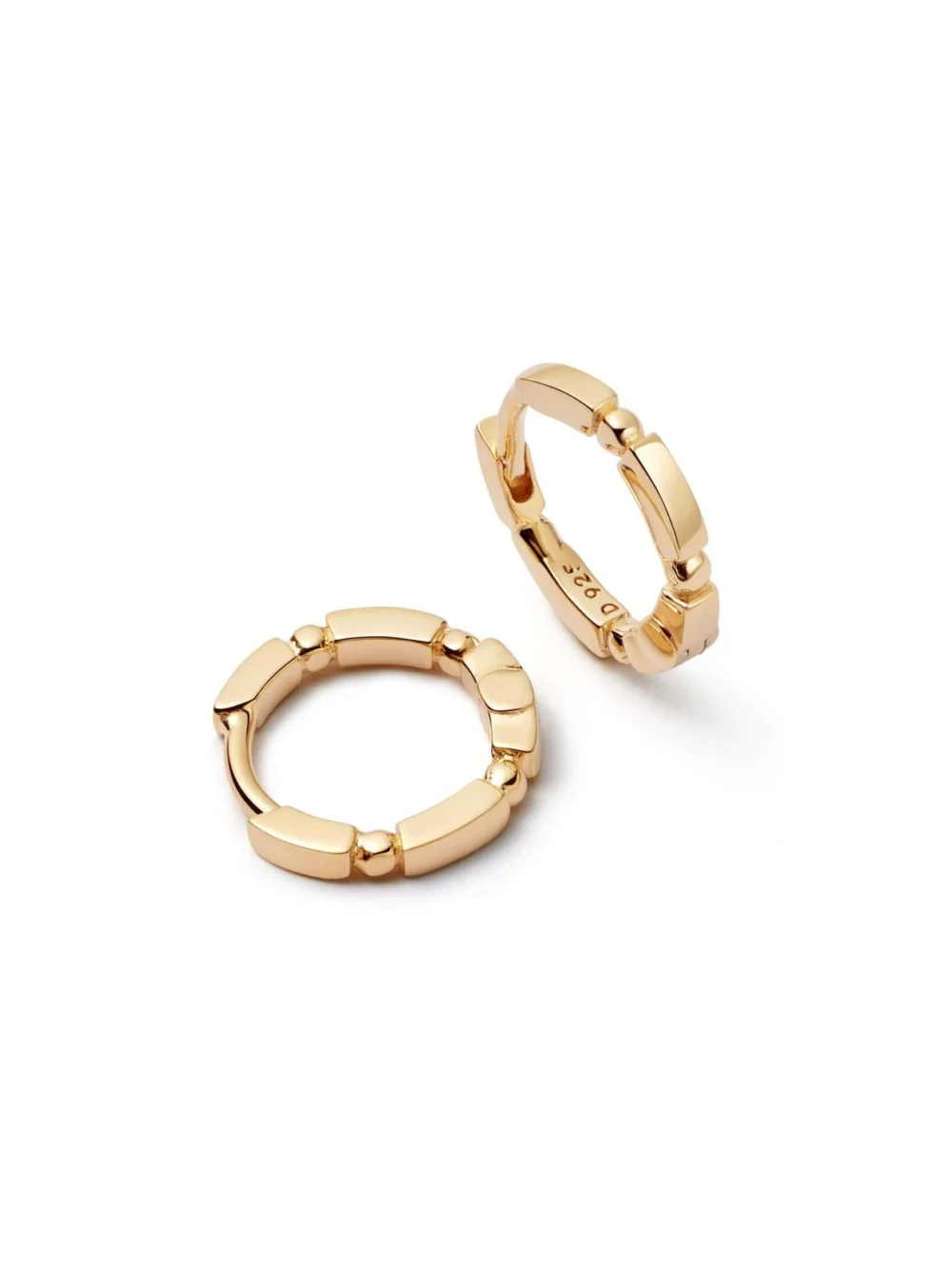 Daisy London Bar & Ball Huggie Hoop Earrings 18ct Gold Plate