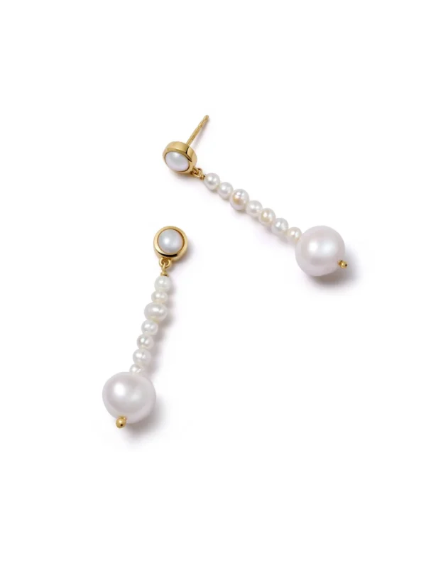 Daisy London Baroque & Seed Pearl Drop Earrings 18ct Gold Plate