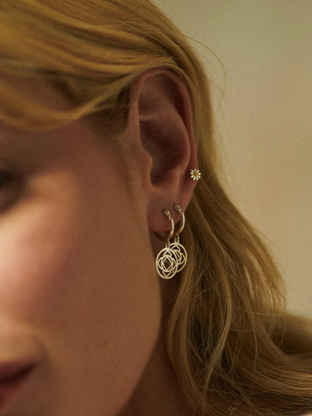 Daisy London Base Chakra Earrings Sterling Silver, view 3