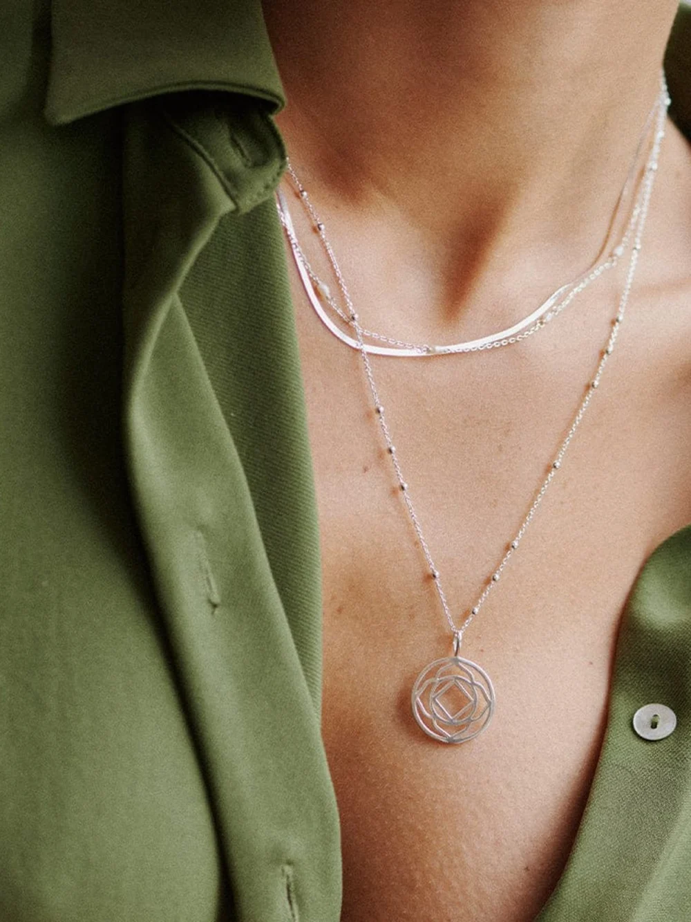 Daisy London Base Chakra Necklace Sterling Silver, view 3