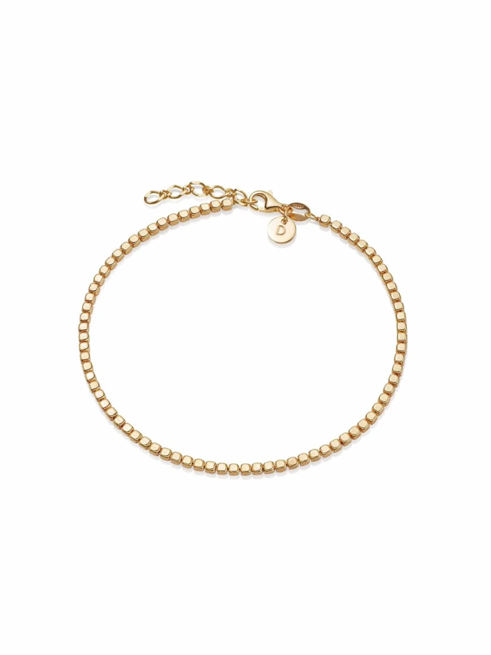 Daisy London Beaded Chain Bracelet 18ct Gold Plate