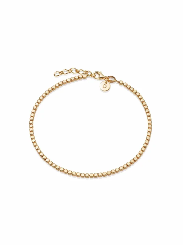 Daisy London Beaded Chain Bracelet 18ct Gold Plate