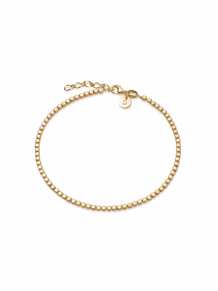 Daisy London Beaded Chain Bracelet 18ct Gold Plate
