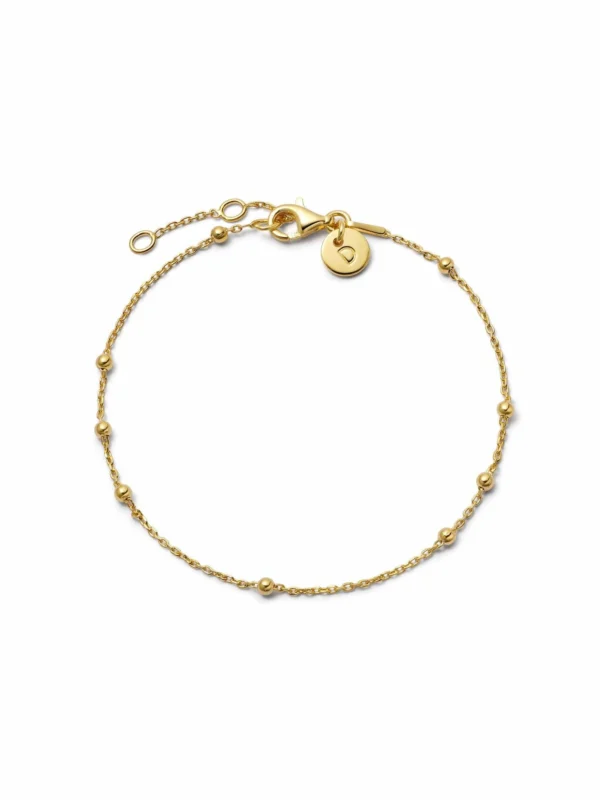 Daisy London Beaded Layering Chain Bracelet 18ct Gold Plate