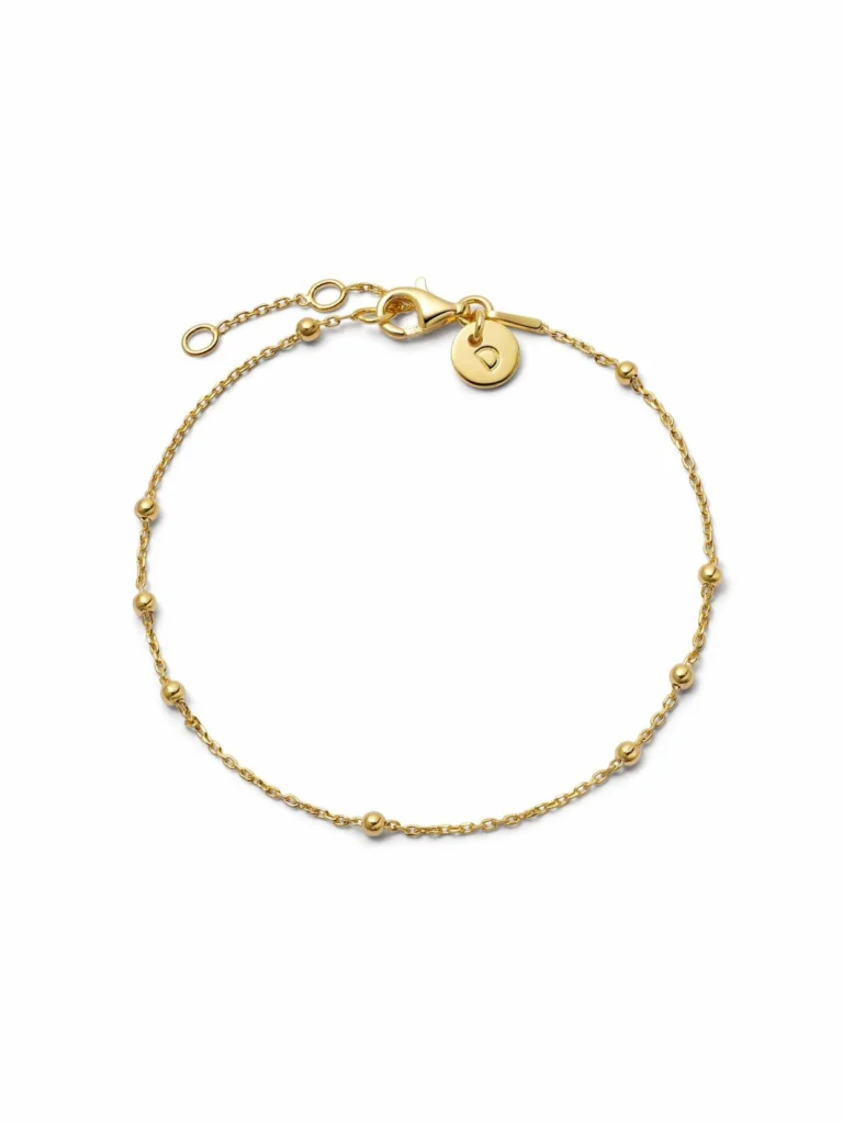 Daisy London Beaded Layering Chain Bracelet 18ct Gold Plate