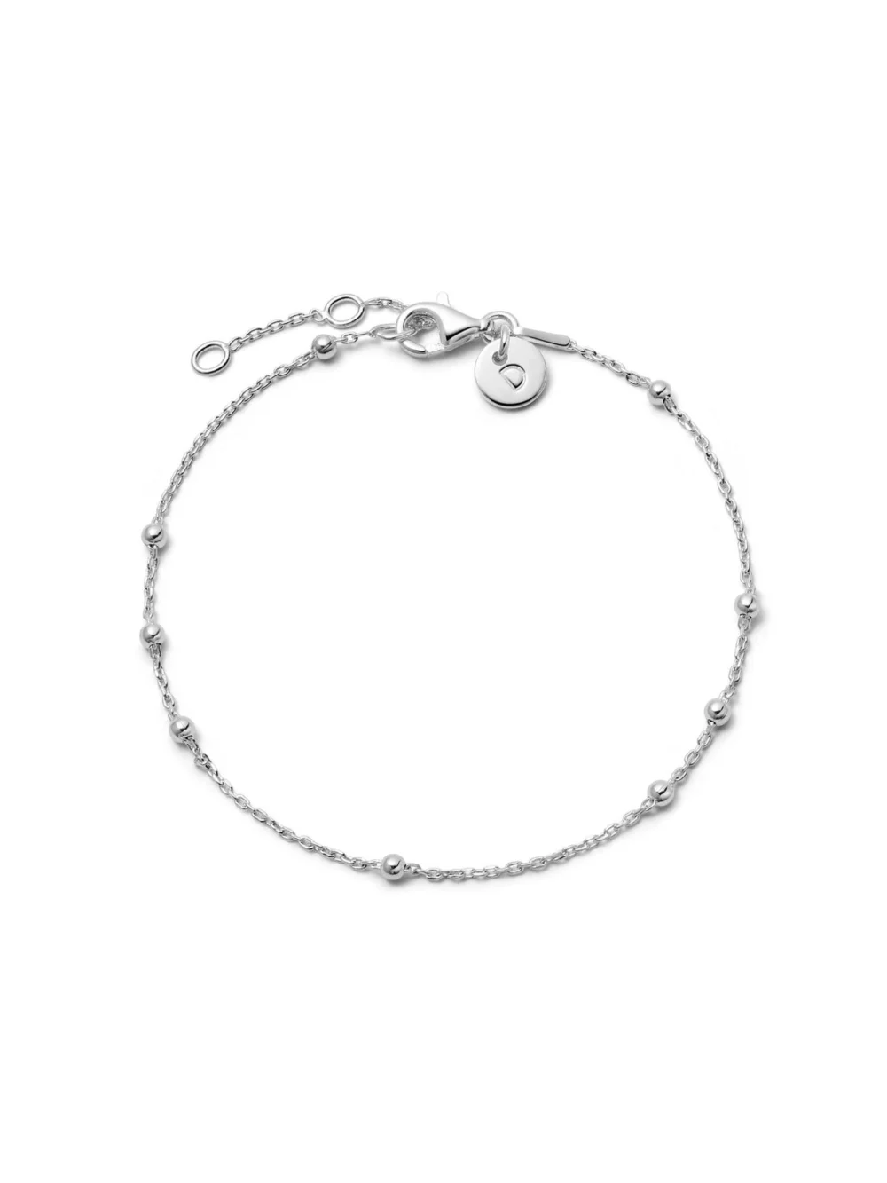 Daisy London Beaded Layering Chain Bracelet Sterling Silver
