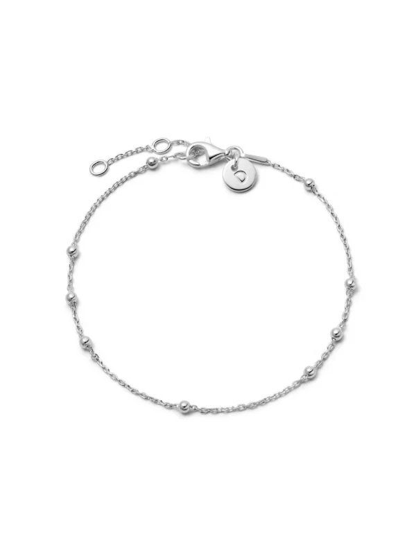 Daisy London Beaded Layering Chain Bracelet Sterling Silver