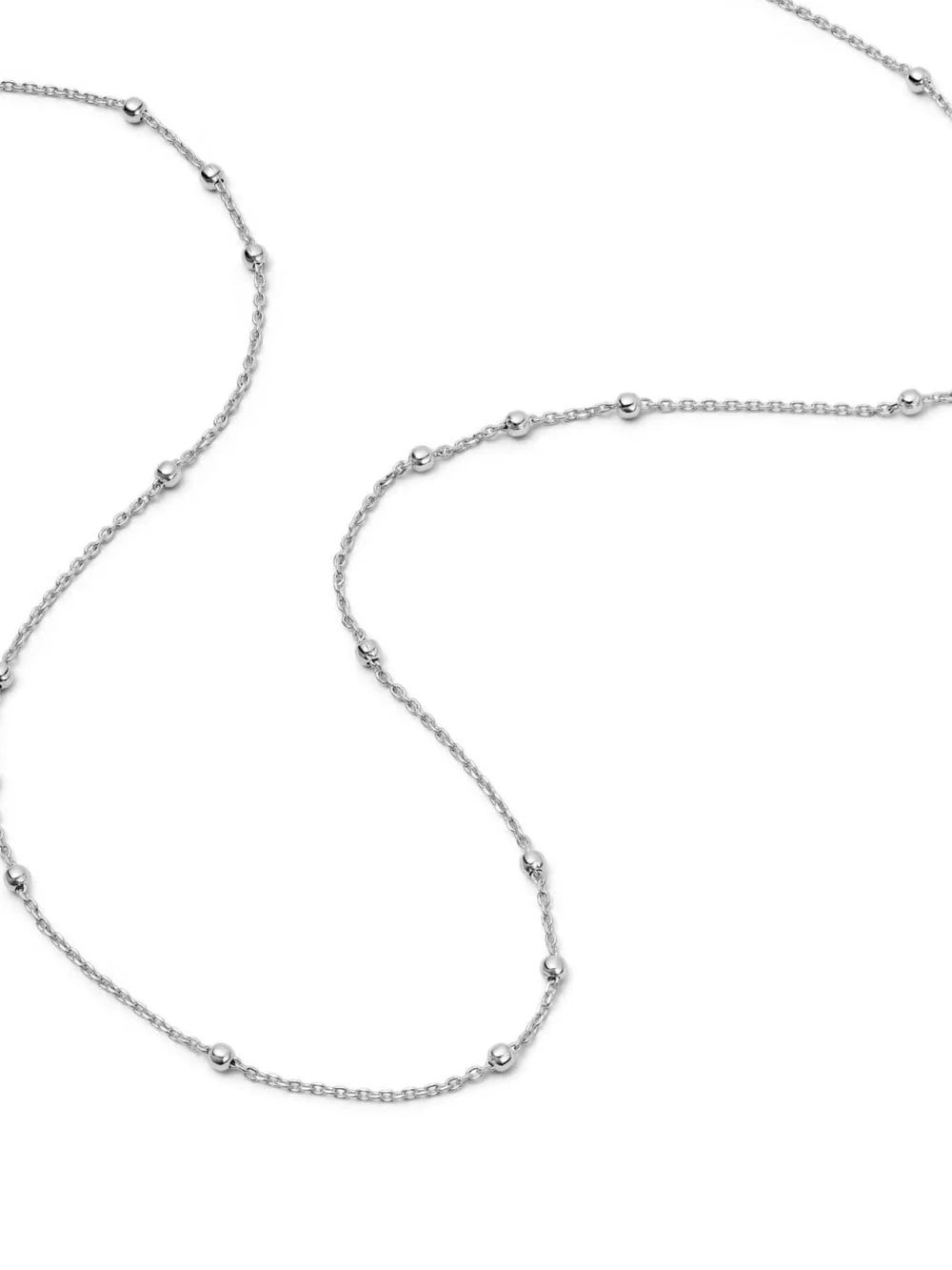 Daisy London Beaded Layering Chain Necklace Sterling Silver