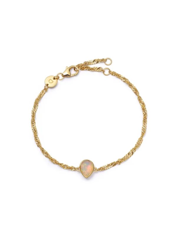 Daisy London Birthstone Charm Bracelet 18ct Gold Plate