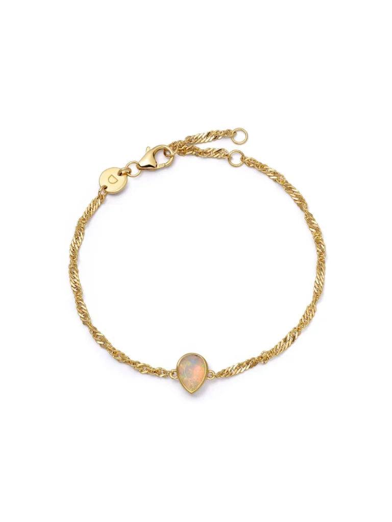 Daisy London Birthstone Charm Bracelet 18ct Gold Plate