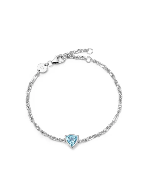Daisy London Blue Topaz December Birthstone Charm Bracelet Sterling Silver