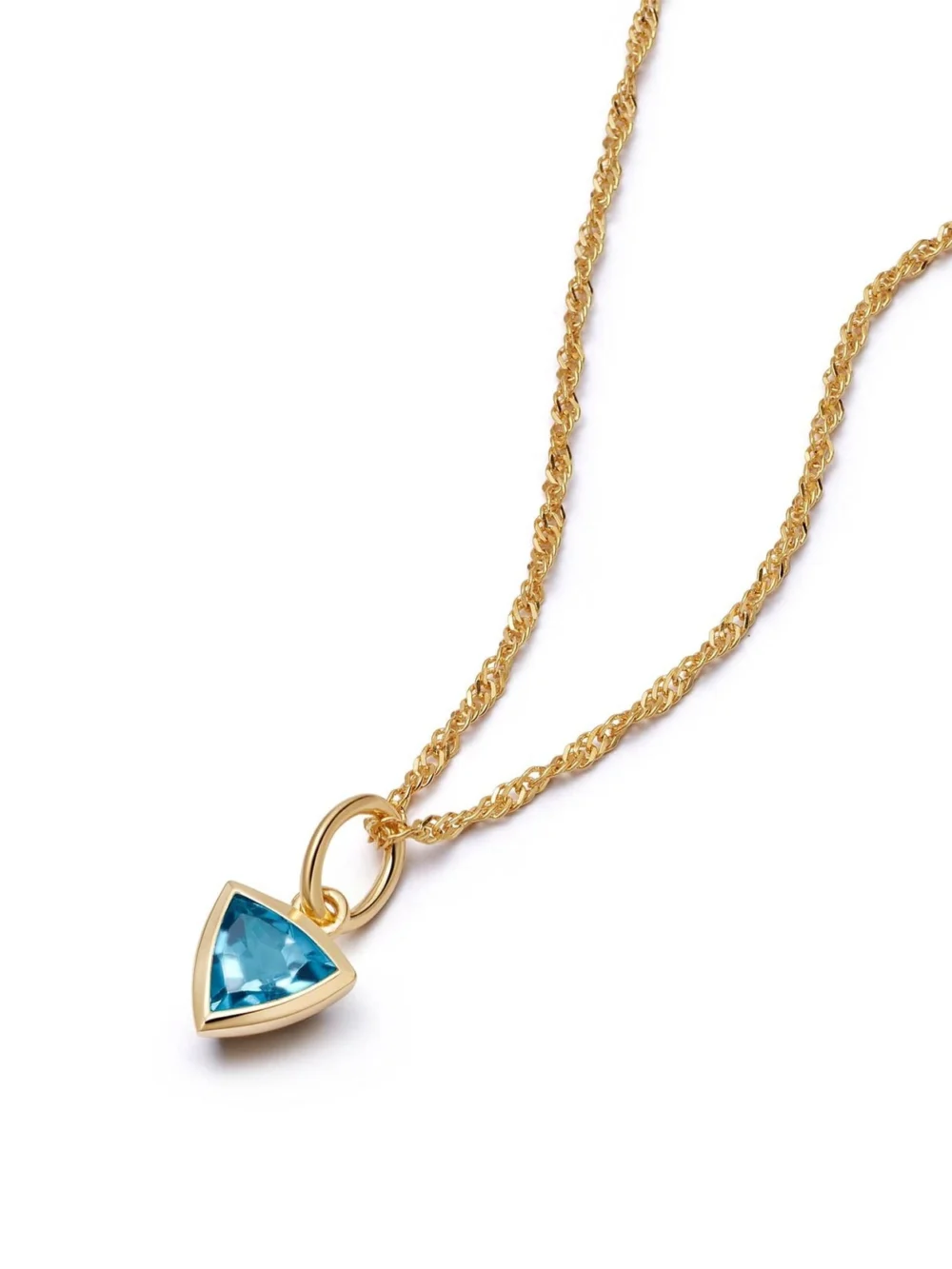 Daisy London Blue Topaz December Birthstone Charm Necklace 18ct Gold Plate
