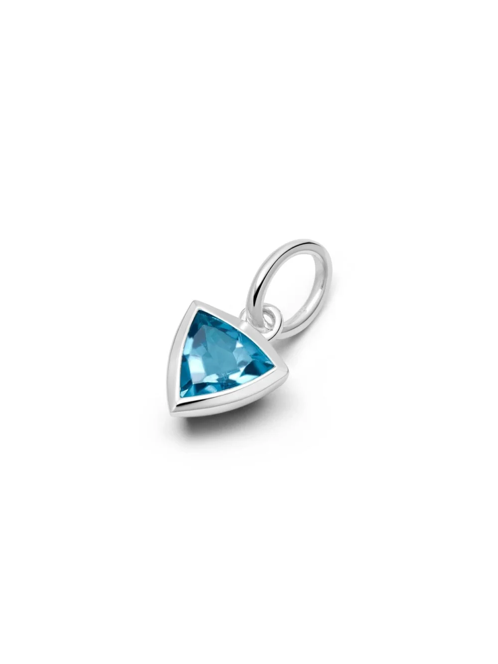 Daisy London Blue Topaz December Birthstone Charm Pendant Sterling Silver