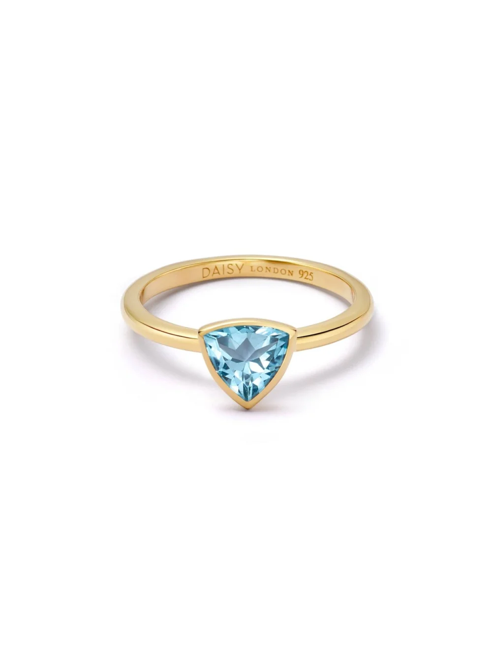 Daisy London Blue Topaz December Birthstone Ring 18ct Gold Plate