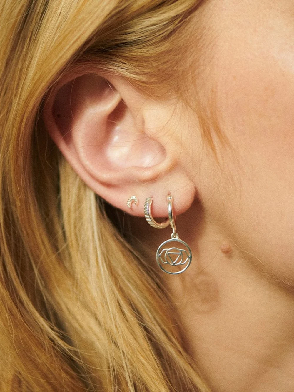 Daisy London Brow Chakra Earrings Sterling Silver, view 4
