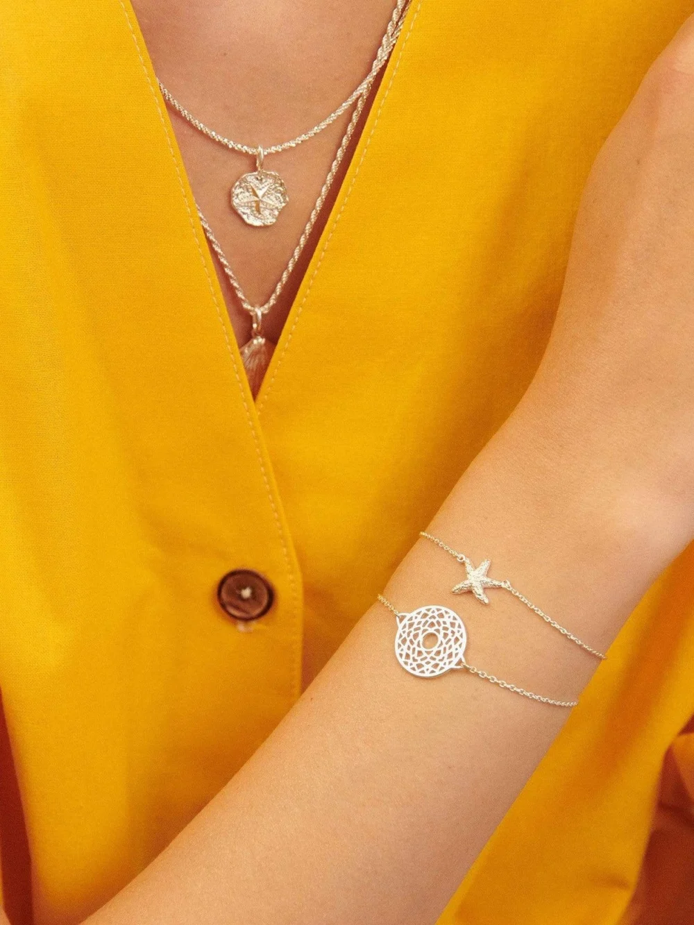 Daisy London Chakra Bracelet Sterling Silver, view 3