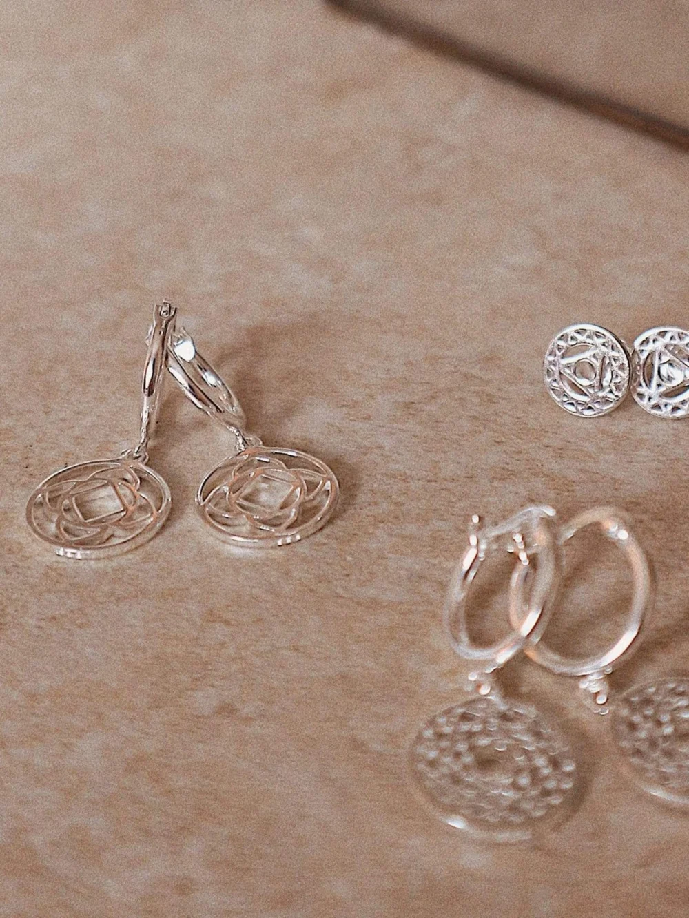 Daisy London Chakra Earrings Sterling Silver, view 3