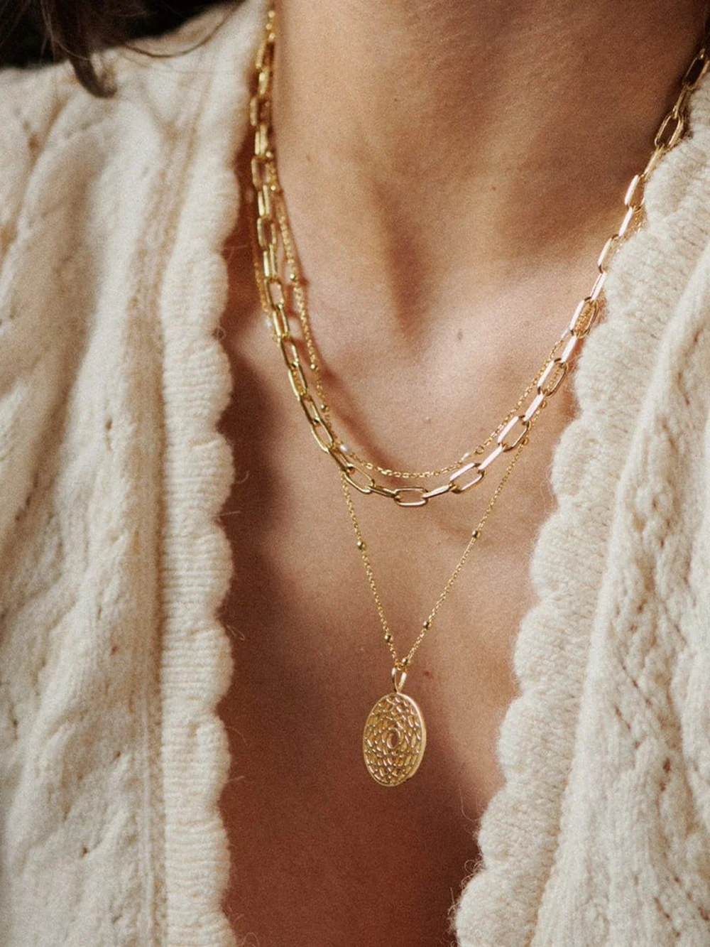 Daisy London Chakra Necklace 18ct Gold Plate, view 2