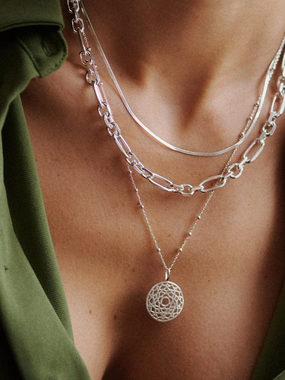 Daisy London Chakra Necklace Sterling Silver, view 2
