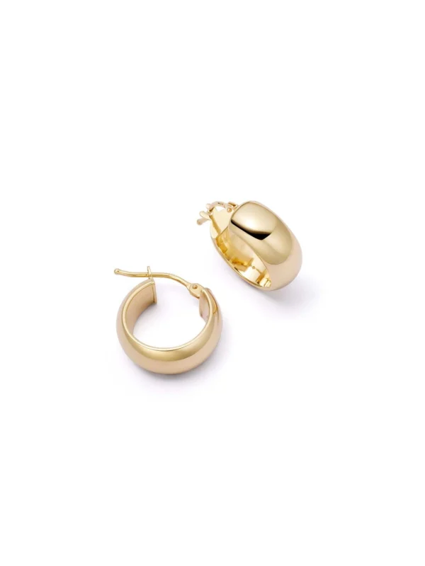 Daisy London Chubby Hoop Earrings 9ct Solid Gold