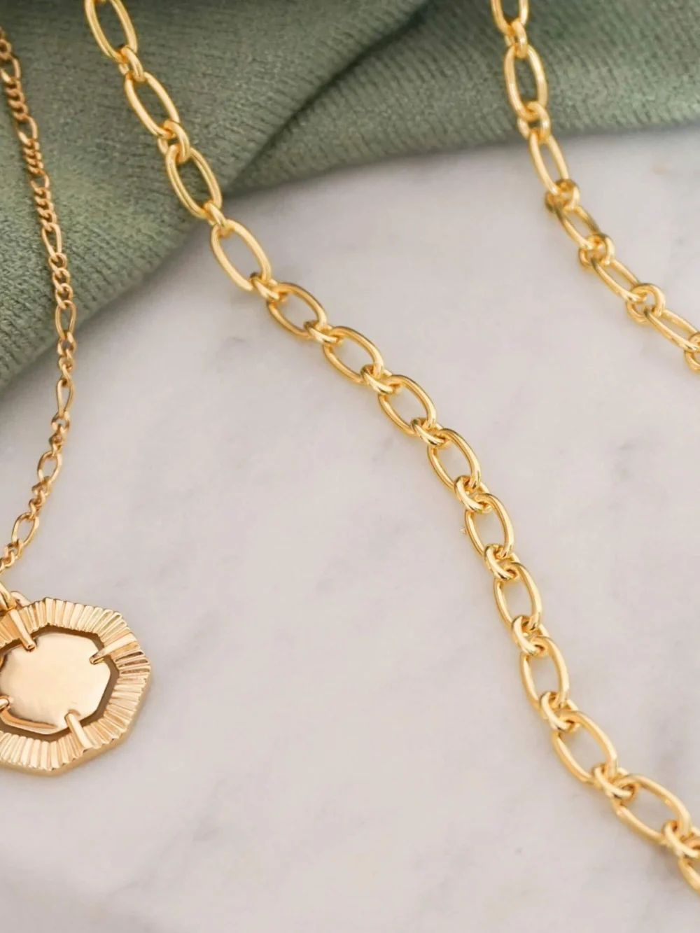 Daisy London Chunky Linked Chain Necklace 18ct Gold Plate, view 3