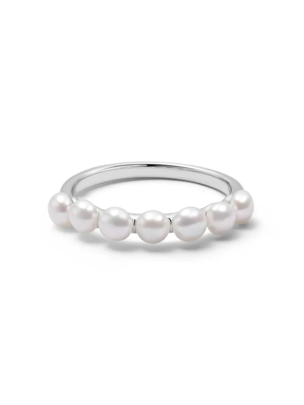 Daisy London Chunky Pearl Band Ring Sterling Silver