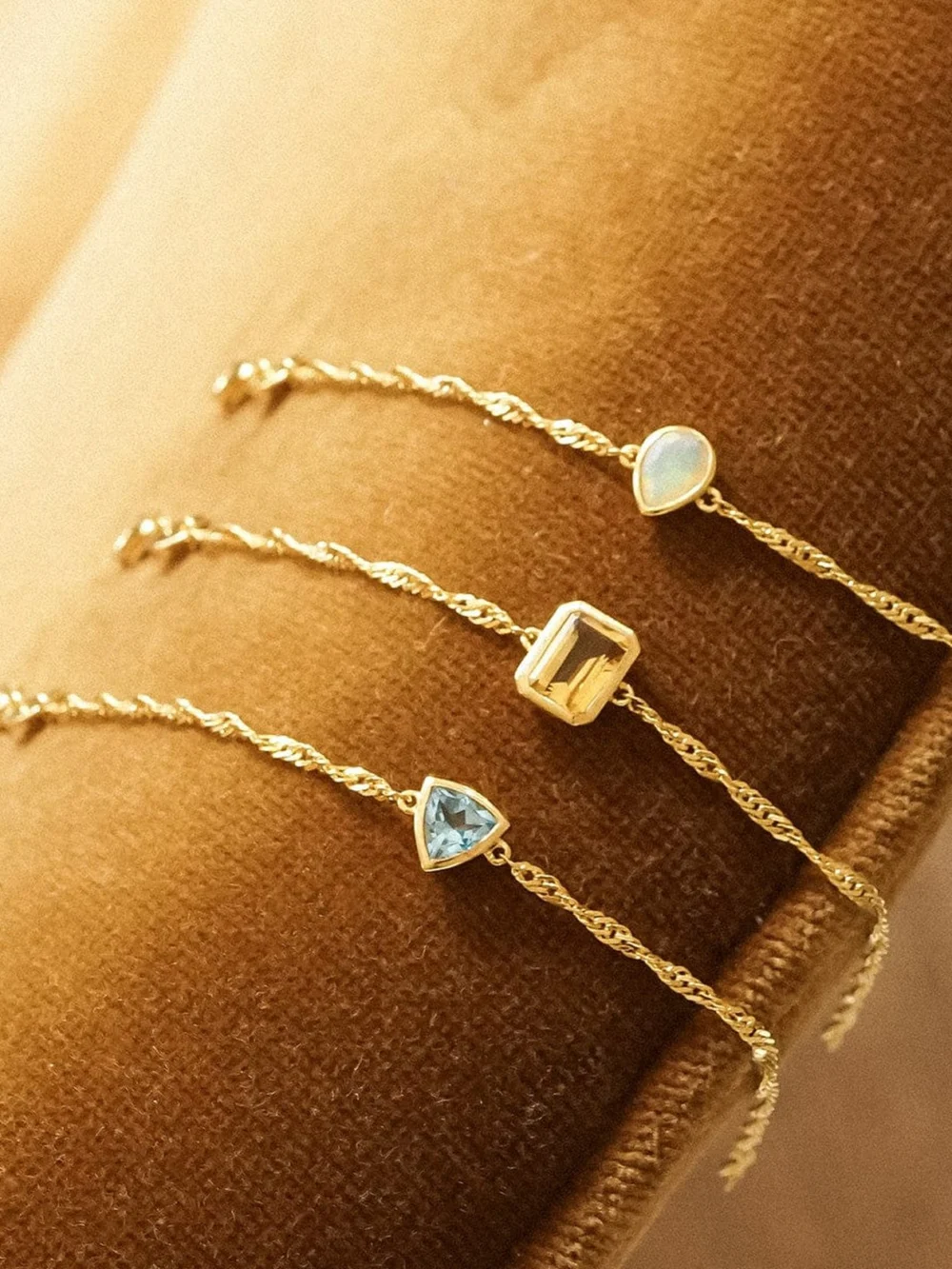 Daisy London Citrine November Birthstone Charm Bracelet 18ct Gold Plate, view 3