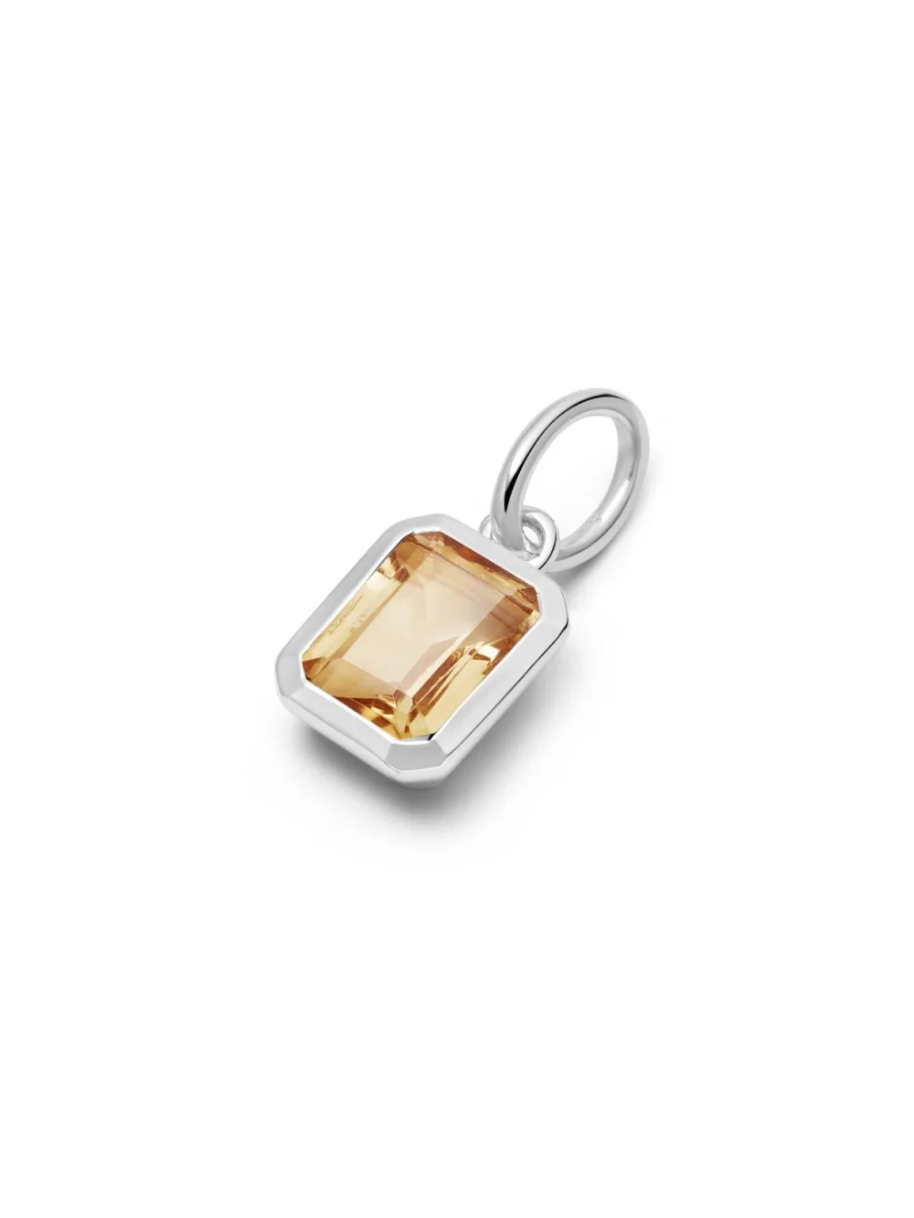 Daisy London Citrine November Birthstone Charm Pendant Sterling Silver