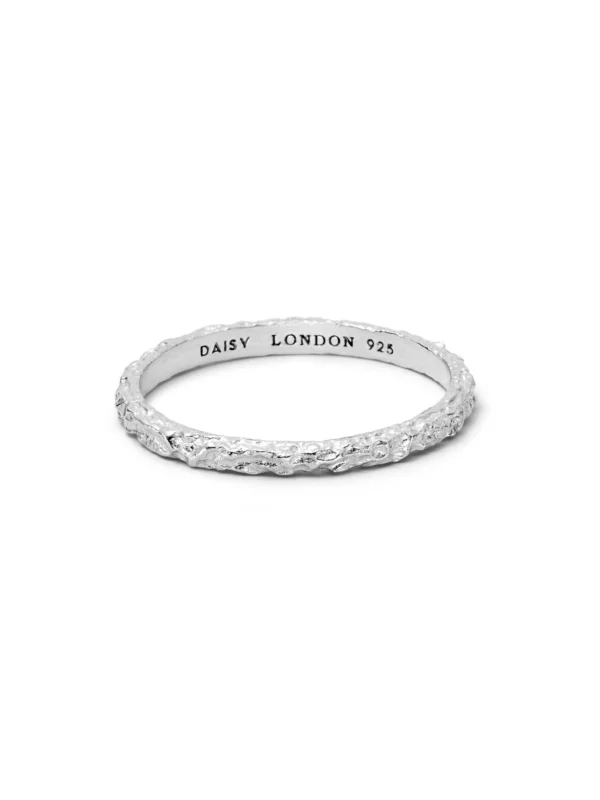 Daisy London Coral Stacking Ring Sterling Silver