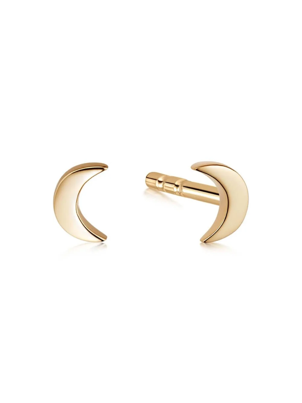 Daisy London Crescent Moon Stud Earrings 18ct Gold Plate
