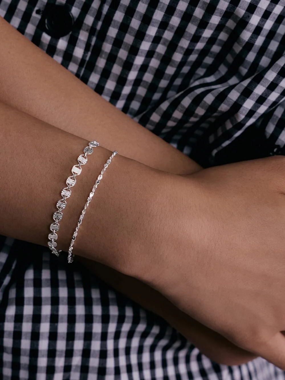 Daisy London Curb Lightweight Chain Bracelet Sterling Silver, view 2