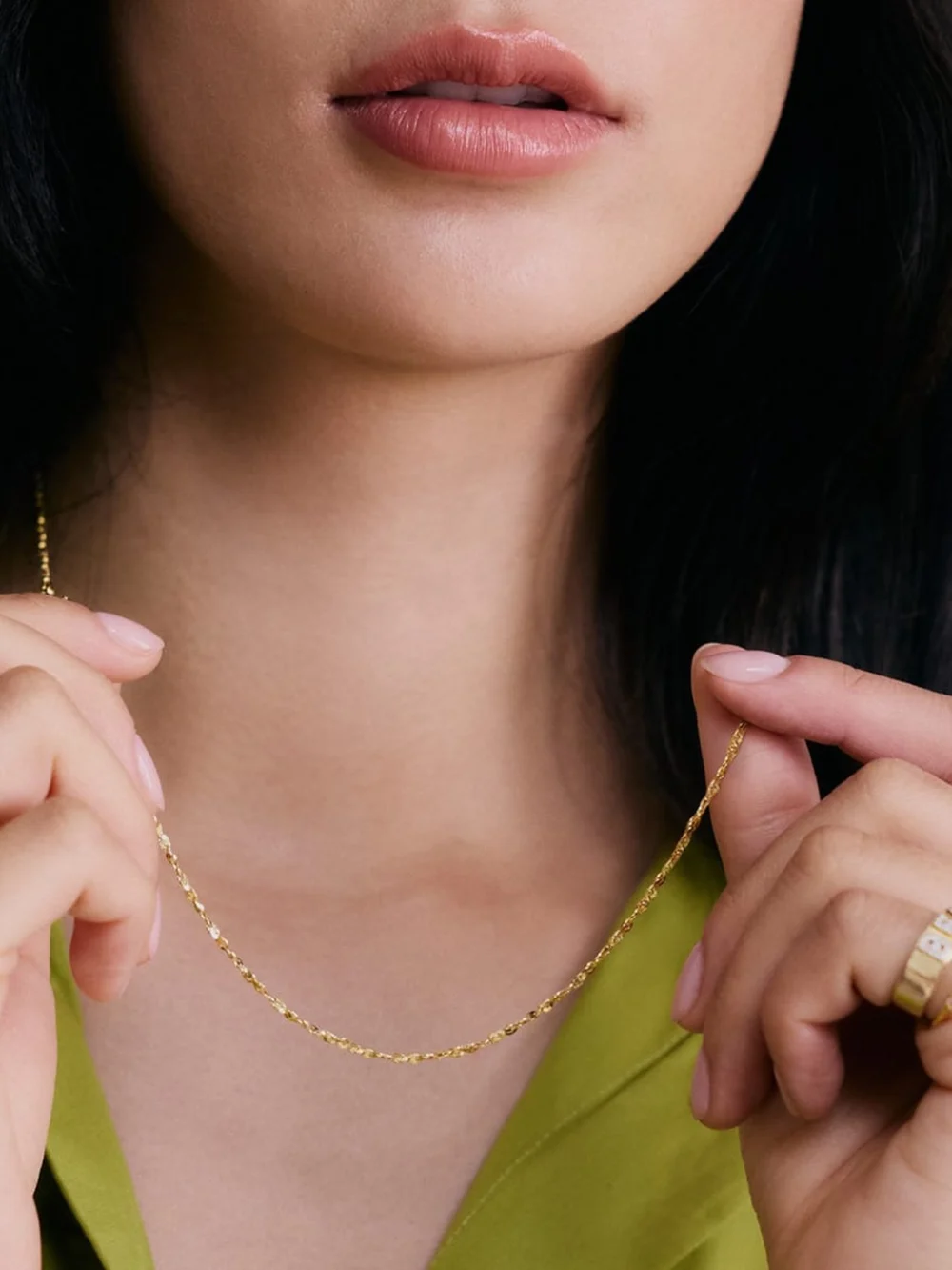 Daisy London Curb Lighweight Chain Necklace 18ct Gold Plate, view 2